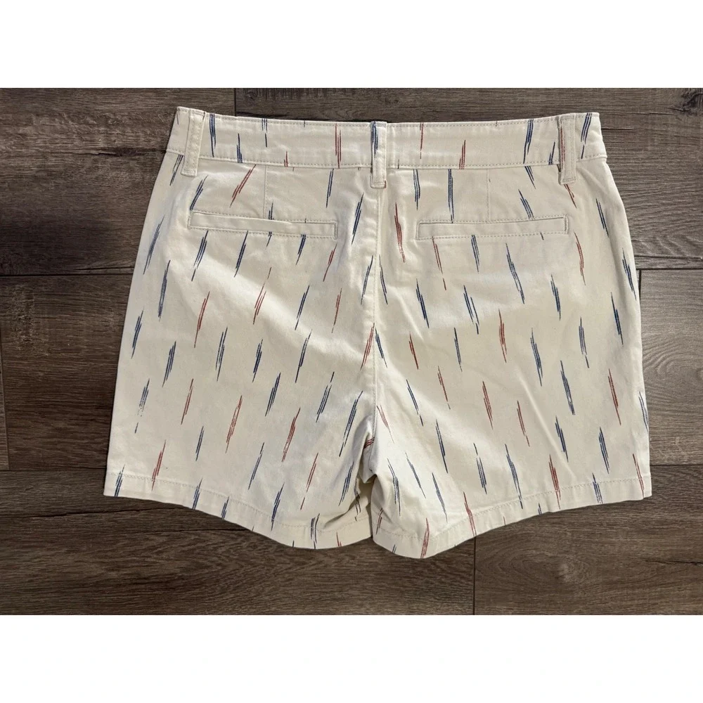 A.N.A. Mid Rise Midi Shorts‎ Size 6 Birch Geo Print Womens Casual NWT